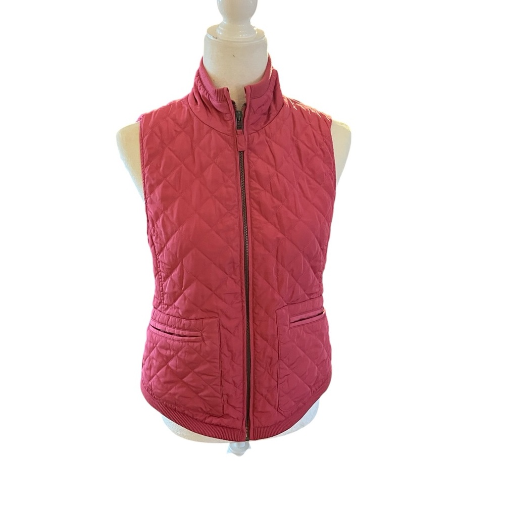 Talbots Hot Pink Quilted Vest Size S/M - Picture 1 of 7